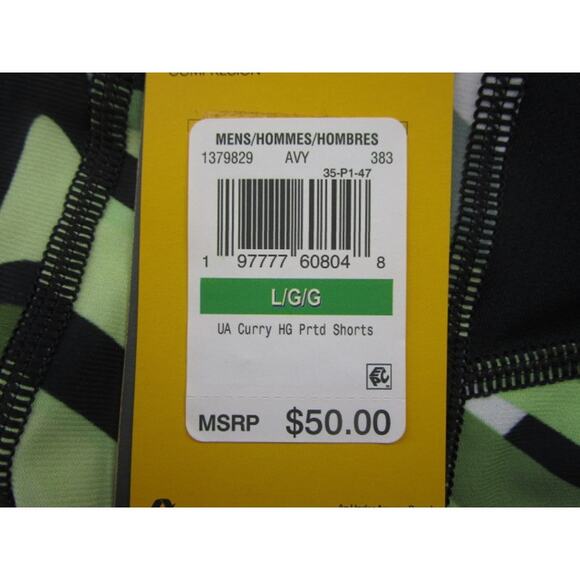 Under Armour Stephen Curry Heat Gear Compression Shorts Green Men's Large - Picture 3 of 3